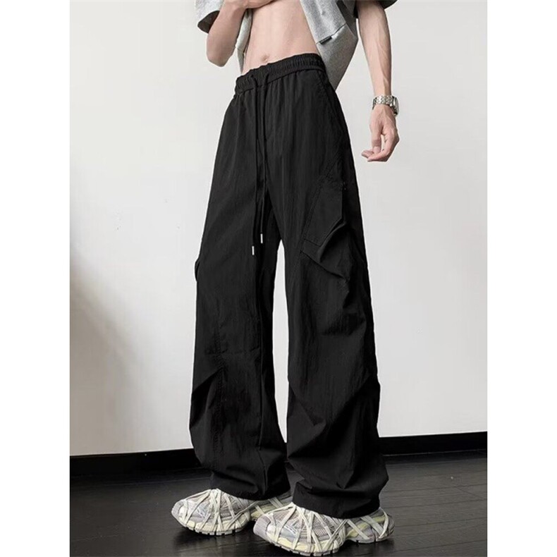 工装裤男夏季薄款宽松直筒阔腿裤美式高街潮牌休闲运动长裤子男款，男装工装外套，星座506A