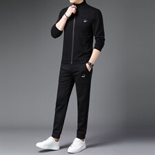 高端中年男士运动套装春秋季新款开衫卫衣两件套爸爸跑步运动服，男装休闲套装，电商B212（原钱塘6029）