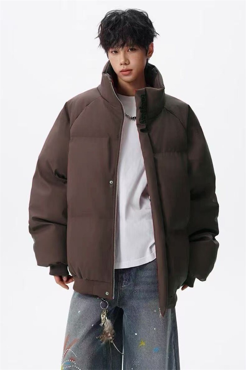 网图潮牌刺绣PU皮棉衣男女立领棉服百搭保暖外套310A-MY968-P78,男装棉衣,四季星座310A