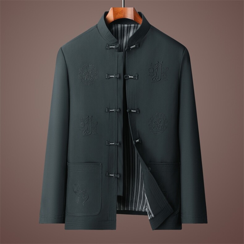 秋冬风男装刺绣中式唐装汉服夹克套装601-P155,男装夹克,星座1105-3