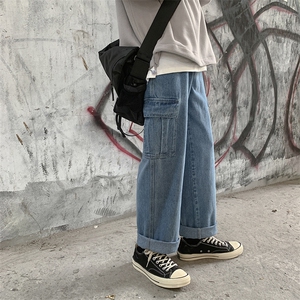 男新款日系港风潮流精品牛仔哈哈伦裤714-3-906潮图片