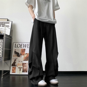 解构拼接褶皱高级感休闲西装潮牌宽松大版长裤504-K233-P55控78图片