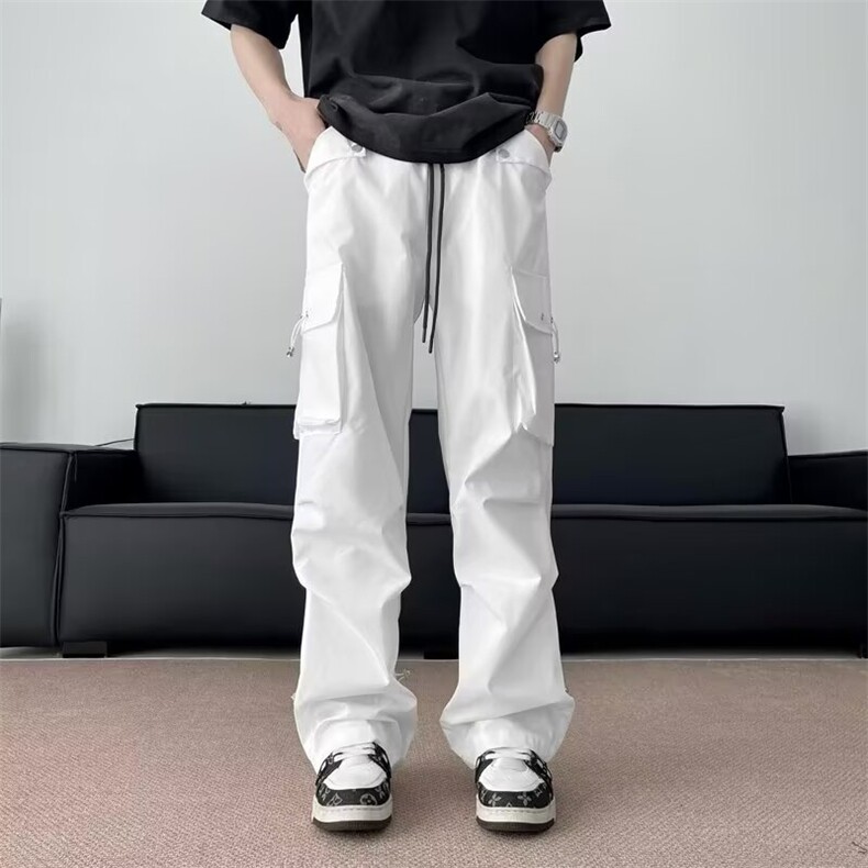 时尚流机能百搭直筒裤男防水风休闲冲锋裤男休闲裤户外百D346图片
