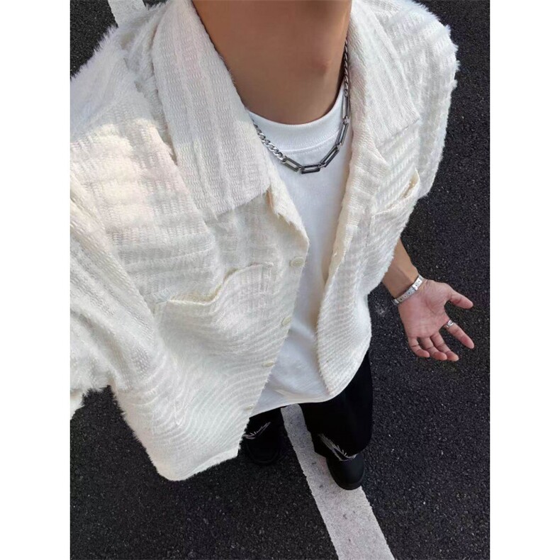 原版面料档口现货~夏季狐绒萃古巴领透气老钱风短袖CT25113批48，男装T恤，星座1004-6