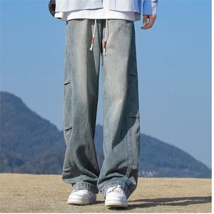 牛仔裤男直筒宽松休闲男生春秋男士阔腿裤子男款1008-LB00122-p53图片