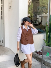 爱美欧，秋装现货，皮马衬衣两件套，其它，爱美欧