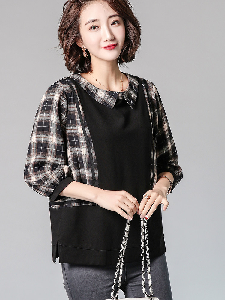 2021年春季优雅时尚气质潮流翻领衬衫简约个性百搭，女装衬衫，深水步