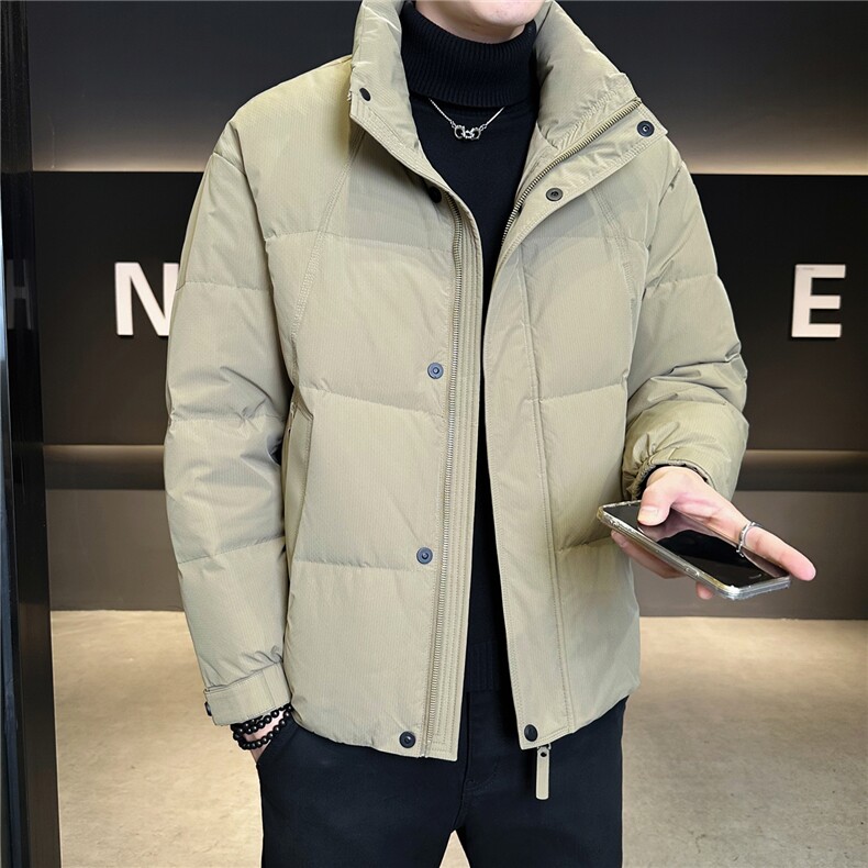 标50绒立领男士羽绒服冬季2025新款纯色外套A313-3305-P205,男装羽绒服,电商A313