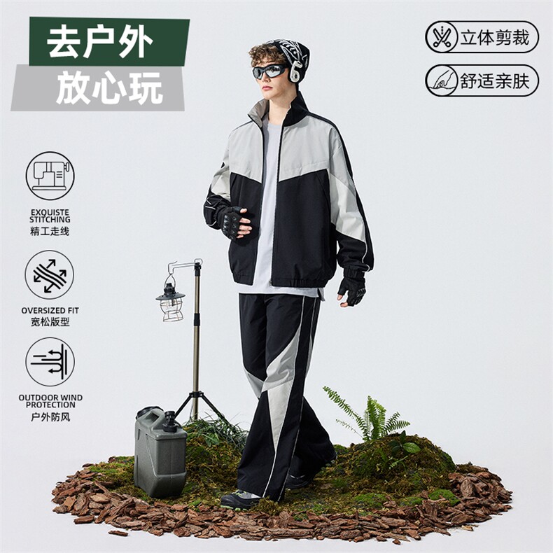 美式长袖卫衣春季潮牌情侣高街立领卫裤休闲裤套装TZ0577-P116,男装休闲裤,星座308B-2