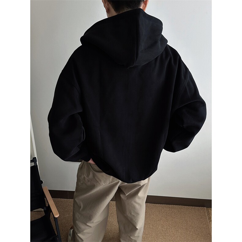 抖音得物高品质二开350克秋冬双头双拉链卫衣开衫外套W74,男装卫衣,电商A486-1