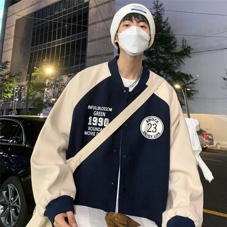 港风夜景时尚拼接撞色立领棒球服夹克A247-G6820P85控138,男装夹克,电商A247