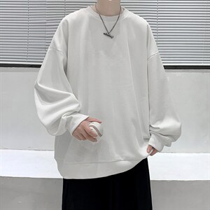 华夫格卫衣圆领卫衣男大码长袖t恤男外套 HW76099-P30加绒款-P40图片
