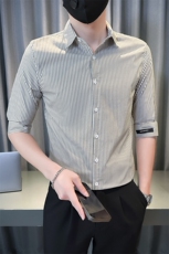 夏季男士七分袖条纹衬衫男休闲修身休闲衬衣A236-C667-P55，男装衬衫，电商A236