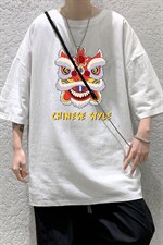 YT26185-P30亚短袖t恤男大码五分袖男宽松七分袖港风模特，男装T恤，电商A040