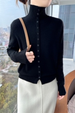 针织打底衫女2024秋装新款气质内搭气质套头毛衣，女装羊毛衫，百越羊绒