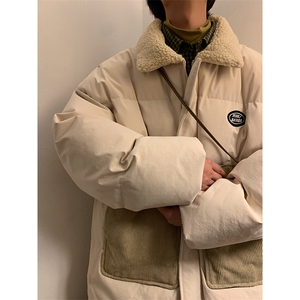 纯色棉衣外套加厚棉服大口袋港风日系棉袄1016-1 W56 P118 K158图片