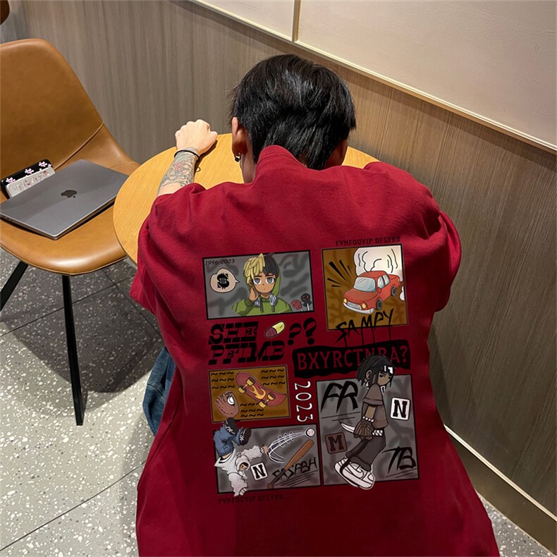 230g重磅纯棉港风短袖t恤男DT3138-P25控38,男装T恤,电商B370