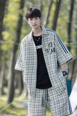 小香风印花织带短衬DCS9018P45短裤DK8797P40套装DTZ9028P85，男装牛仔裤，星座227-7
