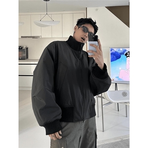 韩版潮流立领棒球服棉服帅百搭面包服廓形飞行员高级外套1035P85图片