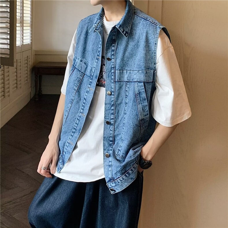 牛仔马甲外套男夏新款港风ins痞子帅气上衣潮MJ3331-P48,男装背心/马甲,星座1109-3