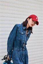 水洗牛仔连体裤，女装连体裤，梵蔻