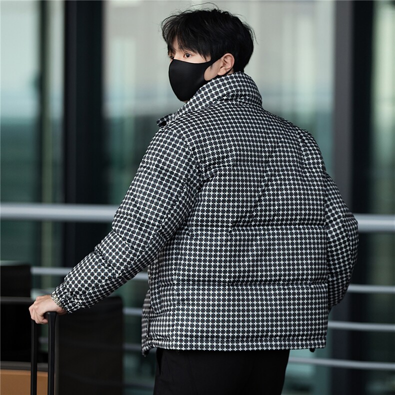 标50绒主推街拍男士格子立领羽绒服外套2503-P195(控券后288),男装羽绒服,电商B328