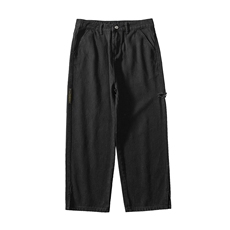 春季新款牛仔简约时尚ins休闲裤开叉宽松潮流百搭直筒裤子K49P45，男装休闲裤，电商A102B