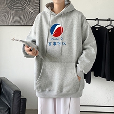 L2463P48秋装21中性纯色连帽卫衣套头宽松外套情侣装打底帽衫，男装卫衣，星座510A-1