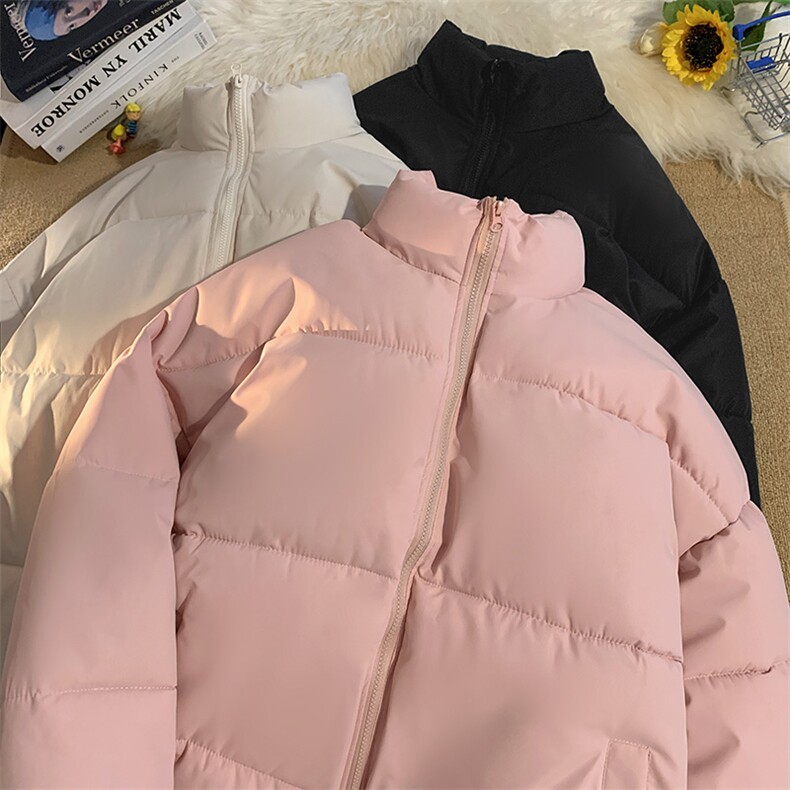 1506/MY100/P50立领极简风男女情侣韩版百搭纯色面包棉服棉衣,男装棉衣,星座1506