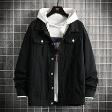 牛仔夹克男大码牛仔外套男茄克NJ77208-P60加绒款-P75，男装夹克，电商A040A