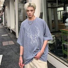 电商DSA028-MLP867P3095棉5氨纶夏季新款港风麻料短袖T恤男，男装T恤，电商A028