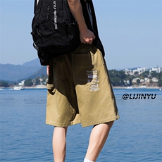 潮流刺绣夏季休闲工装潮流百搭高街设计短裤DK326特批3769，男装牛仔裤，星座718-1