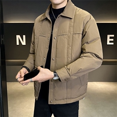 标90白鸭绒店主风翻领宽松轻薄保暖羽绒服外套男M629-P285，男装羽绒服，电商A413