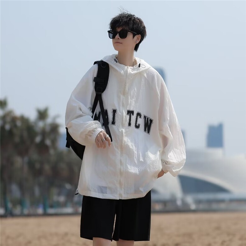 防晒衣夏季薄款连帽皮肤衣服潮牌日系户外防紫外线外套男，男装防晒衣，星座716-2