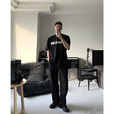 垫肩T恤男印花纯棉短袖宽松设计感半袖1213-T2429-P35网图，男装T恤，星座1213