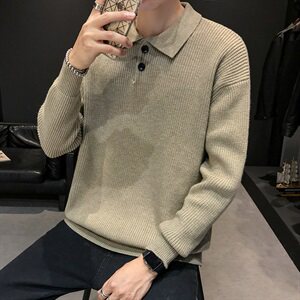 MY07衬衫领毛衣男厚款冬季加厚韩版潮流网红个性针织衫图片