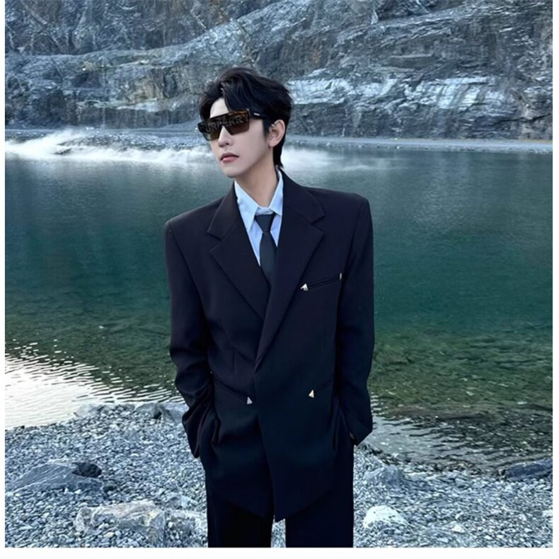 英伦风双排扣西装男套装商务休闲正装新郎结婚礼服高档西服,男装西服,星座506A