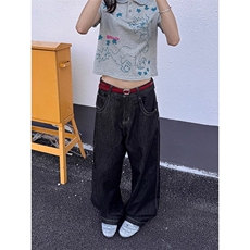 N1259-P50刺绣解构廓形丹宁原色牛仔裤，男装牛仔裤，电商B323A