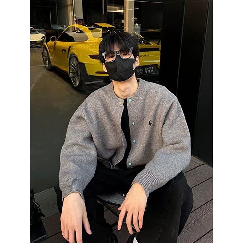 外套男春秋季2025新款简约针织开衫夹克男春装上衣潮SW5016,男装夹克,星座516A