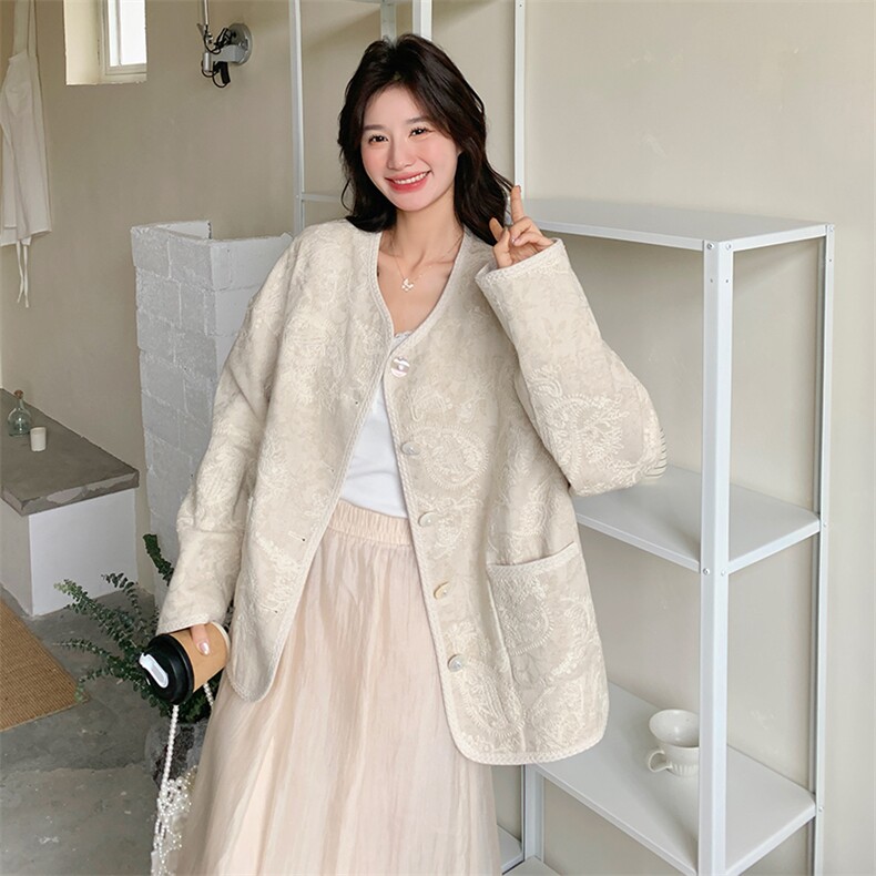 有货重工亚麻刺绣小外套2C198-5928-P165-K238,女装短外套,2C198