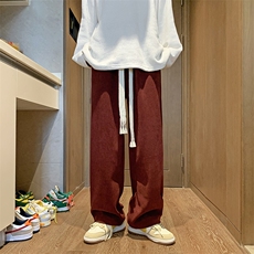 2023纯色灯芯绒裤子港风男士百搭休闲阔腿裤227-2*K266*P45控68，男装休闲裤，星座227-2