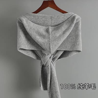 时尚女士秋冬羊毛抽条戴帽披肩保暖舒适百搭显瘦,饰品披肩,洁纯羊绒