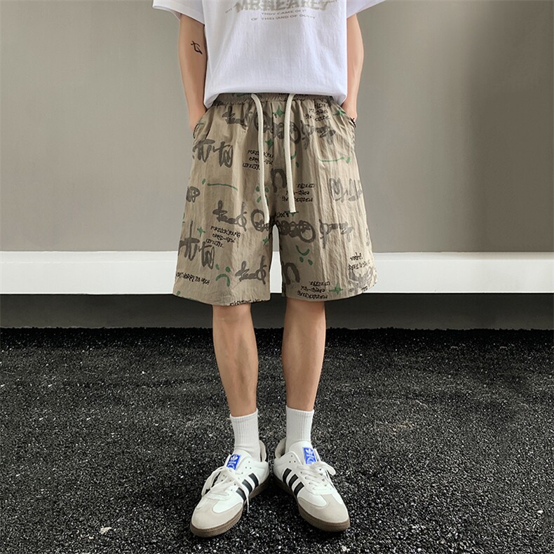 速干彩绘休闲裤男潮流宽松嘻哈阔腿裤XZ201-2K71P28,男装休闲裤,星座201-2