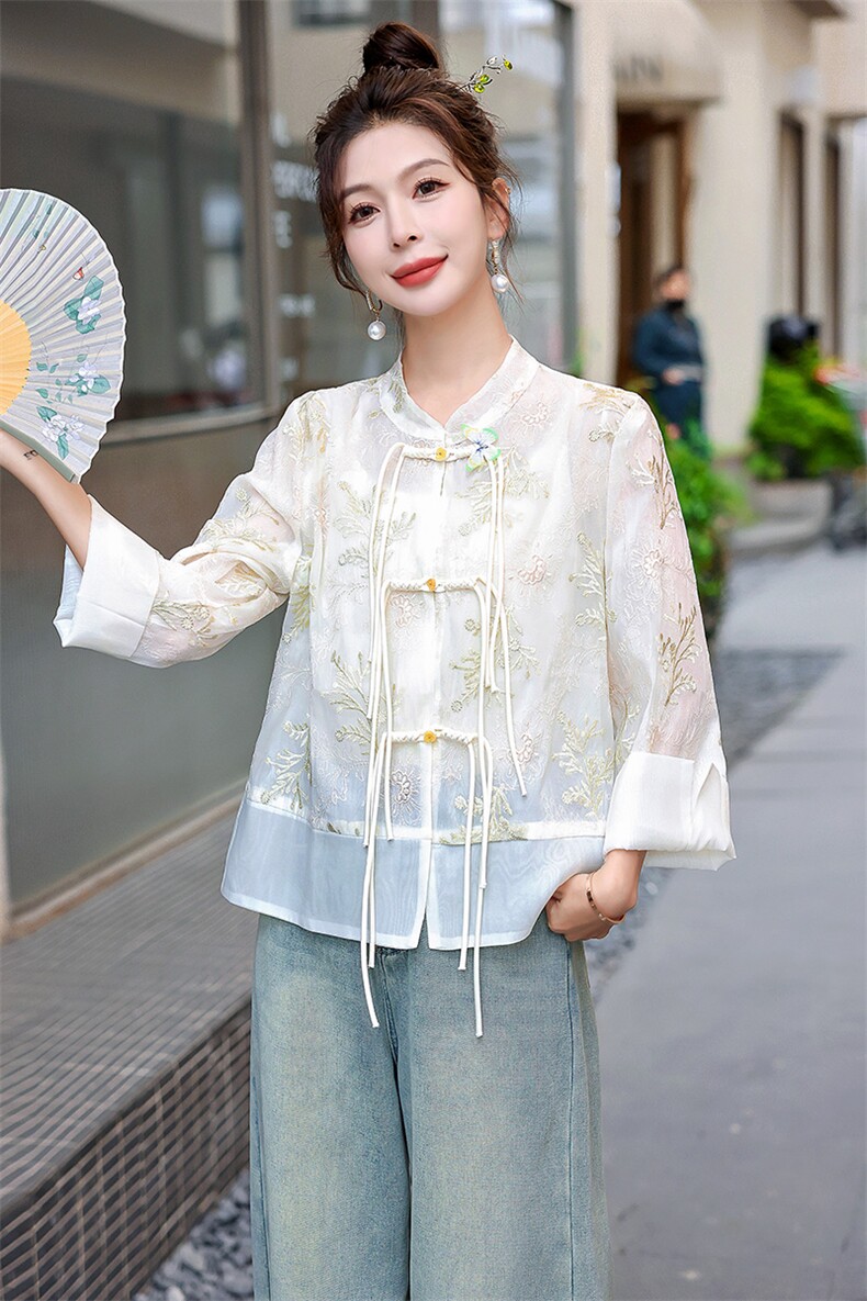 防晒衣。2024夏装新款新中式优雅时尚清爽短外套,女装防晒衣,浙宝281
