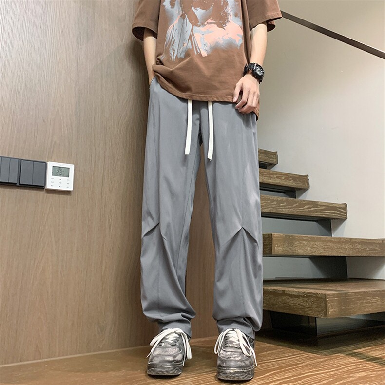 2025春秋款港风宽松设计感休闲百搭休闲裤直筒裤K24101-P35,男装休闲裤,星座717