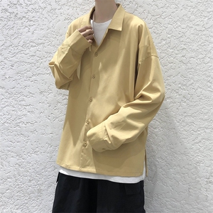 秋季新款2022男生长袖衬衫宽松百搭韩版纯色衬衣 A071-C08-P38图片