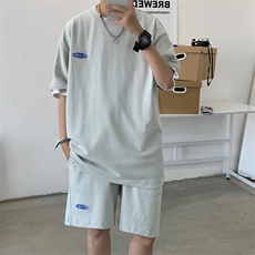 2021新款短袖T恤男生套装短裤宽松男装2296023P68，男装套装，星座229