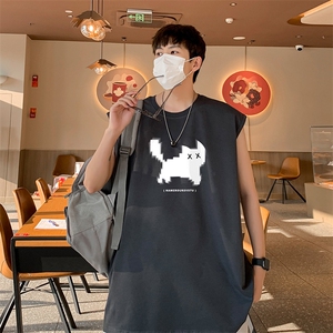 已注册得物直播抖音品质纯棉250克重磅男无袖背心T恤T550P28控39图片