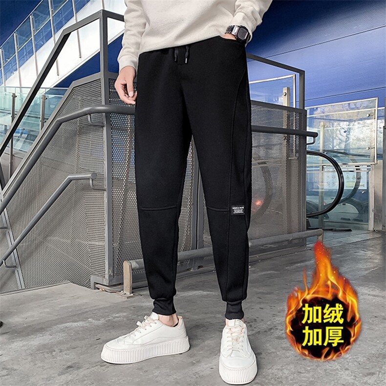社会精神小伙2022加绒卫裤运动束脚男裤DS-B249-KK92-P58-加绒P68,男装休闲裤,星座215（原电商B249）