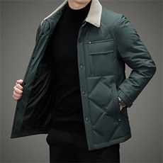 L682钱塘2020-2秋冬新款中年男士休闲百搭毛领羽绒服外套P250，男装羽绒服，钱塘207-2
